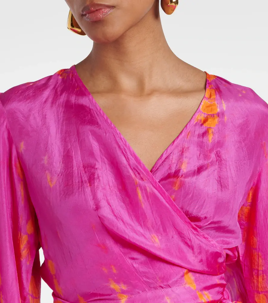 Anna Kosturova Tie-dye silk wrap top | Thumbnail 5