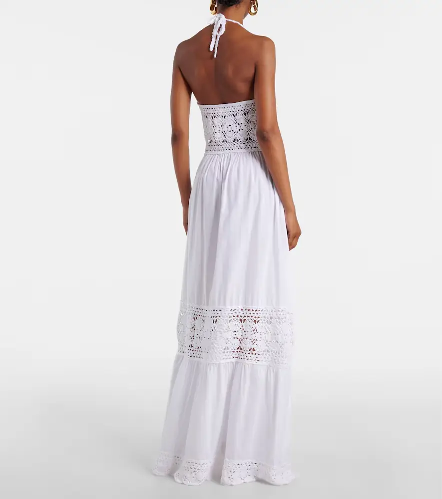 Anna Kosturova Filigree crochet halterneck maxi dress | Thumbnail 3