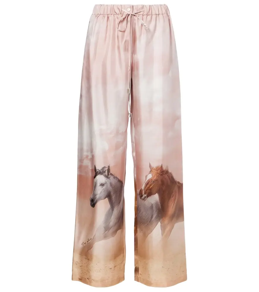 The Attico Printed silk twill palazzo pants | Image 1 The Attico Printed silk twill palazzo pants | Image 1