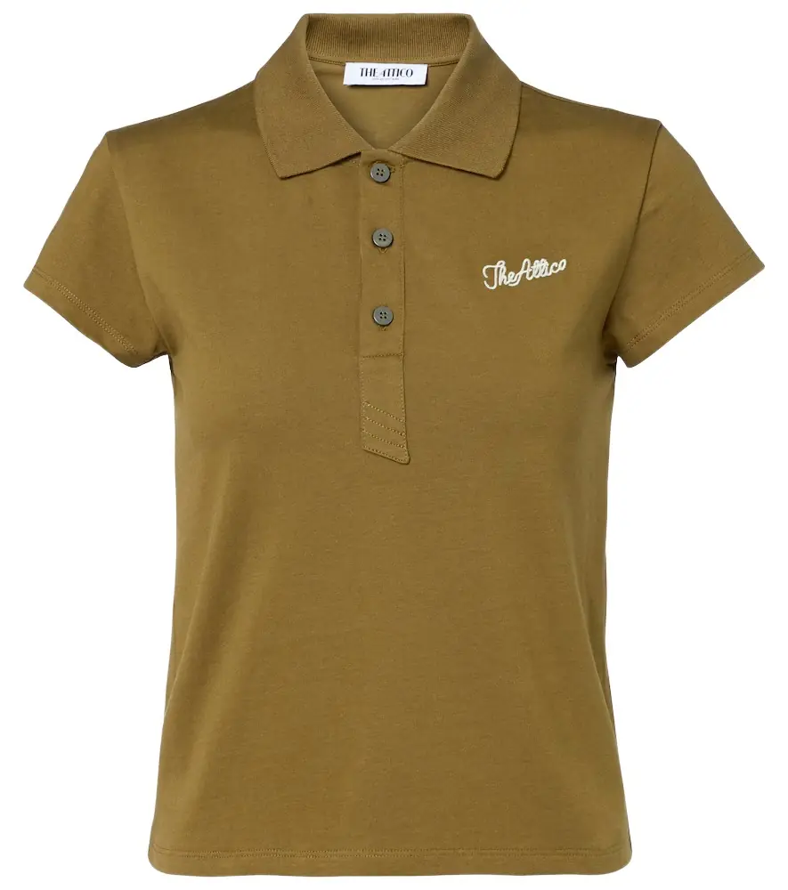 The Attico Logo cropped cotton jersey polo shirt | Image 1 The Attico Logo cropped cotton jersey polo shirt | Image 1