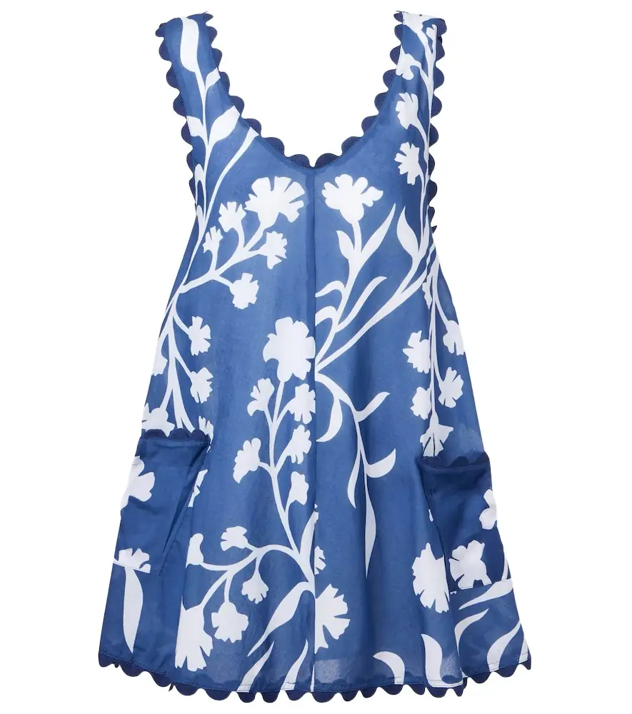 JULIET DUNN Floral scalloped cotton minidress | Image 1 JULIET DUNN Floral scalloped cotton minidress | Image 1
