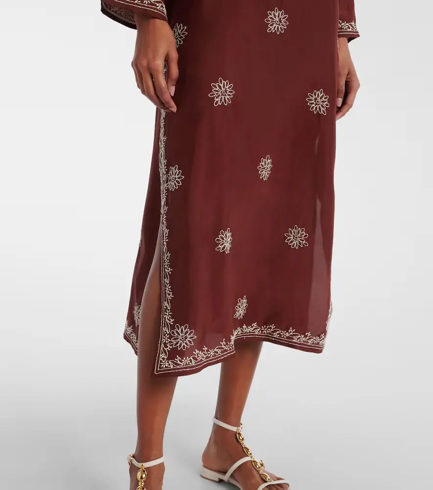 JULIET DUNN Floral embroidered silk tunic | Thumbnail 2