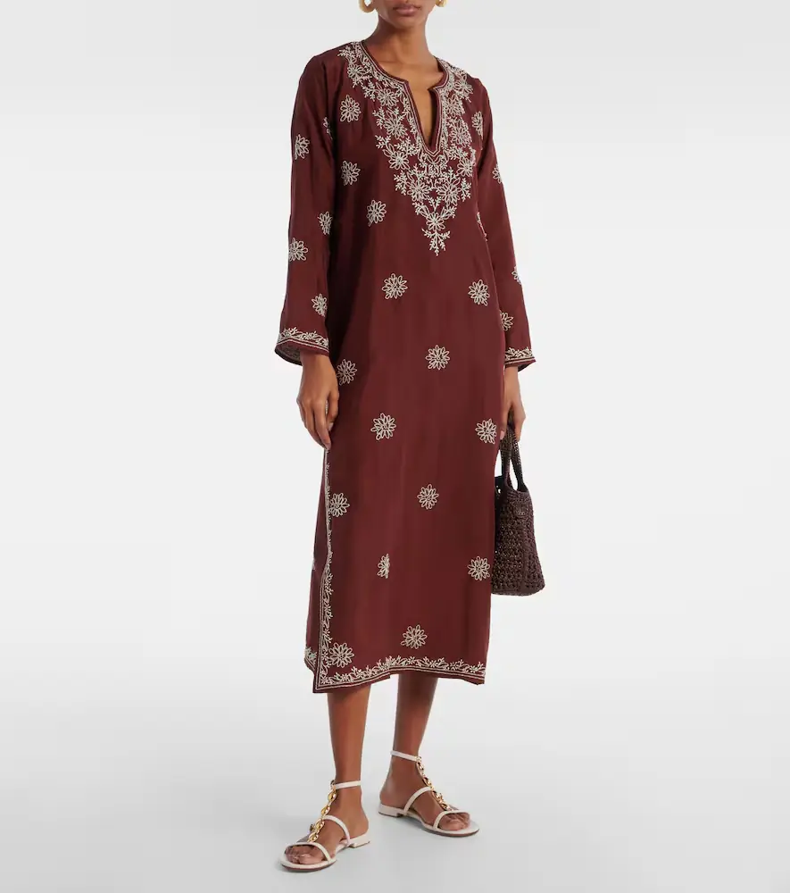 JULIET DUNN Floral embroidered silk tunic | Thumbnail 3