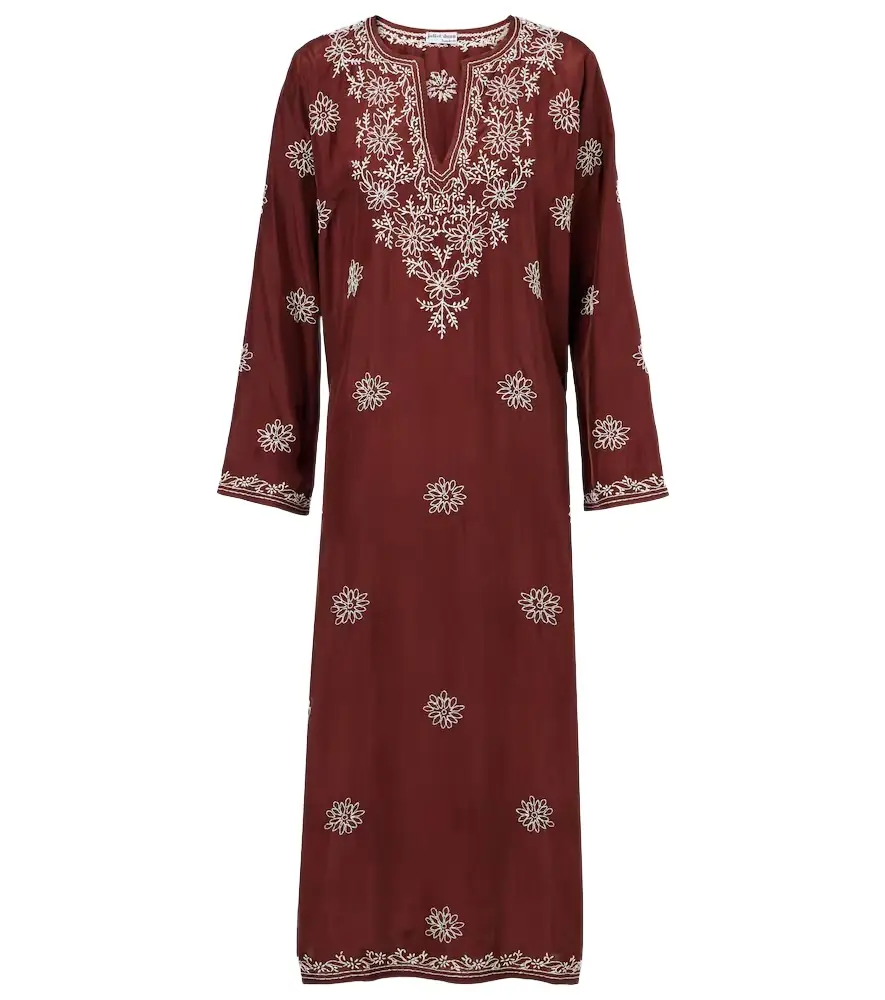 Juliet Dunn Floral embroidered silk tunic | Image 1 Juliet Dunn Floral embroidered silk tunic | Image 1