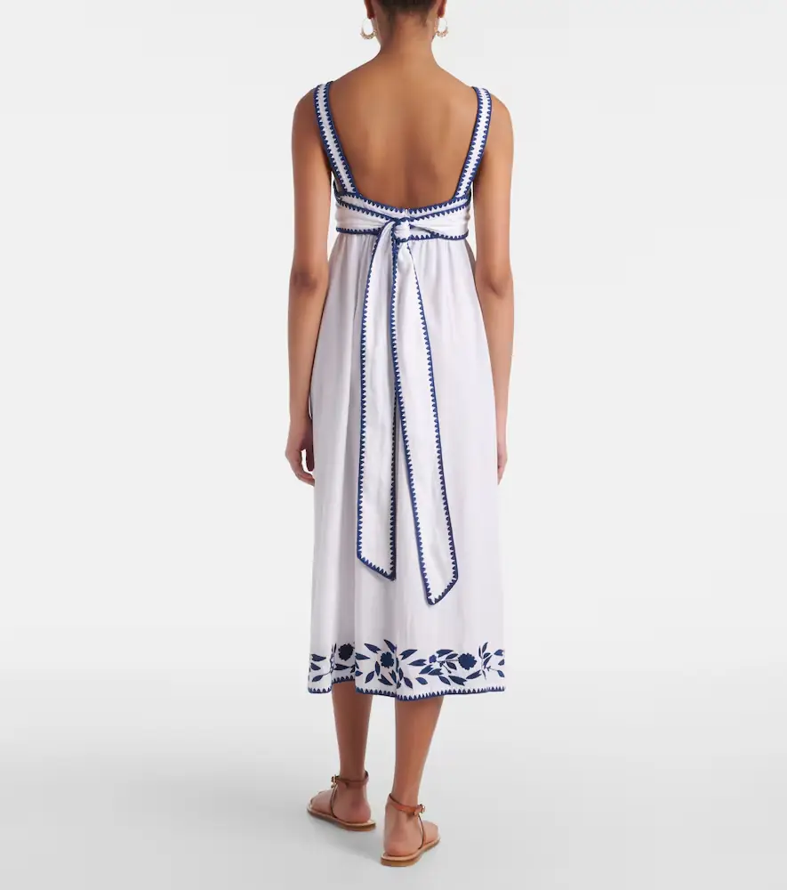 JULIET DUNN Embroidered cotton and linen midi dress | Thumbnail 4 JULIET DUNN Embroidered cotton and linen midi dress | Thumbnail 4