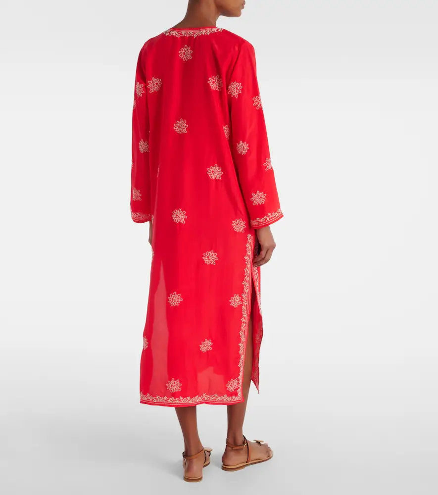 JULIET DUNN Embroidered silk kaftan | Thumbnail 4