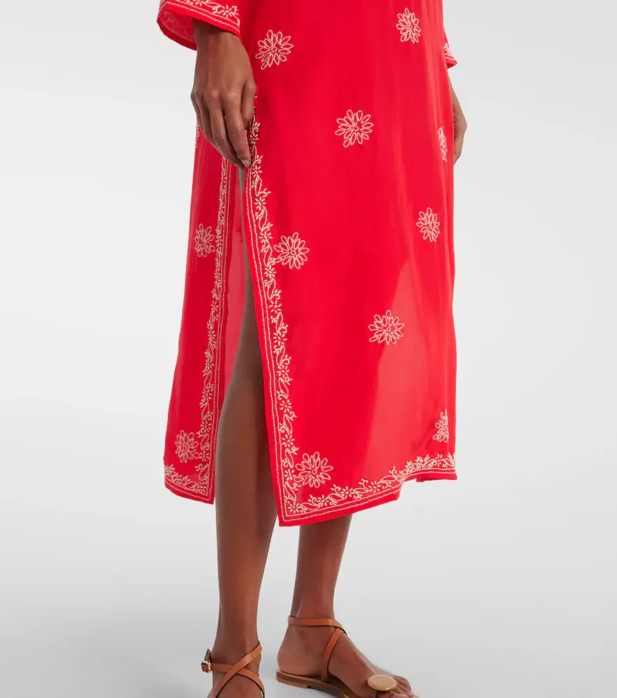 JULIET DUNN Embroidered silk kaftan | Thumbnail 5