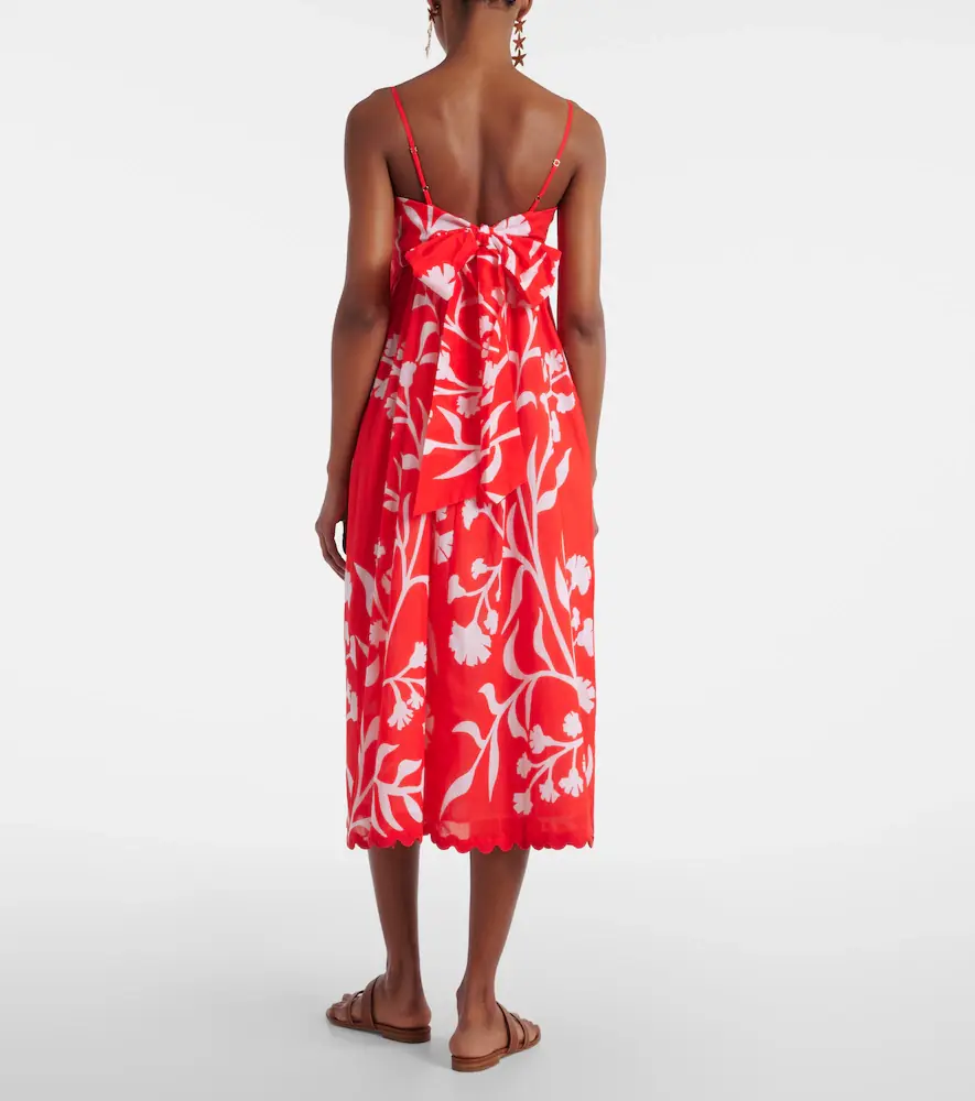 JULIET DUNN Printed scalloped cotton midi dress | Thumbnail 3