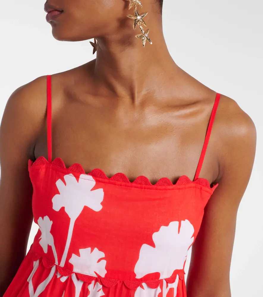 JULIET DUNN Printed scalloped cotton midi dress | Thumbnail 5