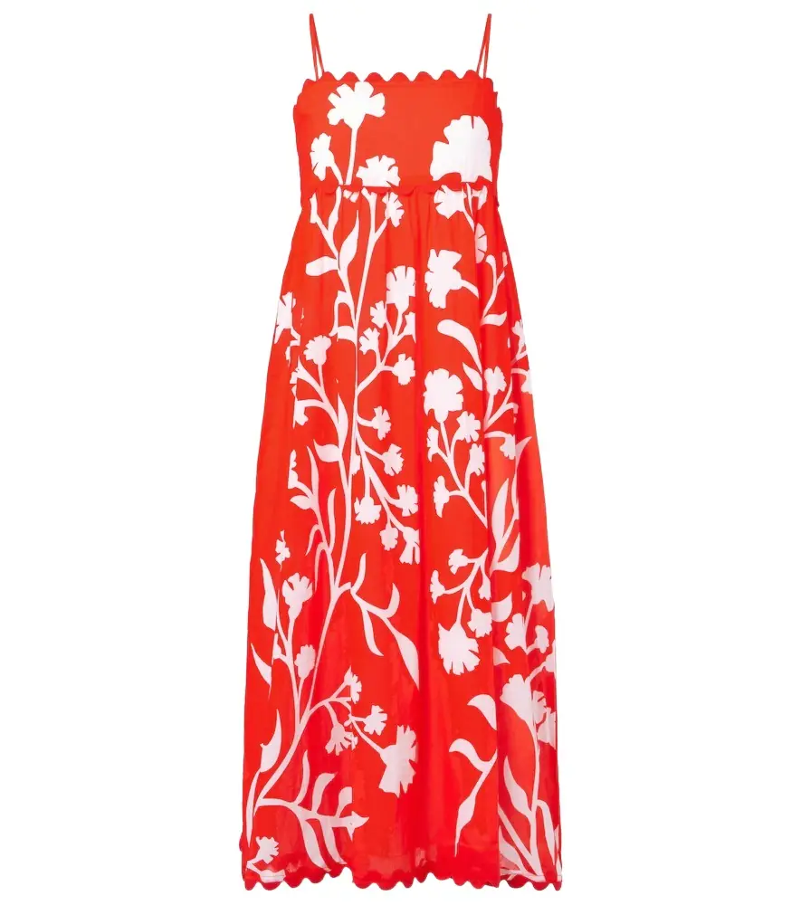 JULIET DUNN Printed scalloped cotton midi dress | Image 1 JULIET DUNN Printed scalloped cotton midi dress | Image 1