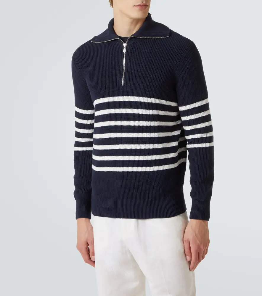 Brunello Cucinelli Striped cotton half-zip sweater | Thumbnail 5 Brunello Cucinelli Striped cotton half-zip sweater | Thumbnail 5