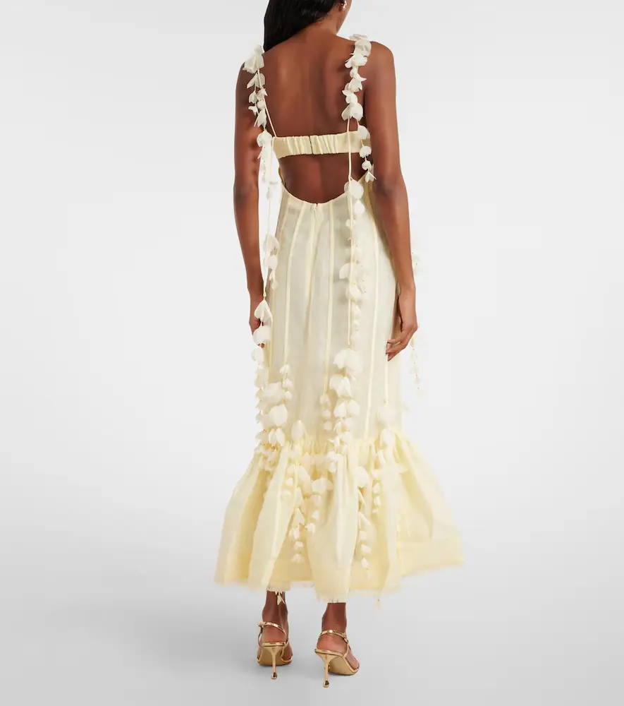 Zimmermann Dawning linen and silk midi dress | Thumbnail 2 Zimmermann Dawning linen and silk midi dress | Thumbnail 2