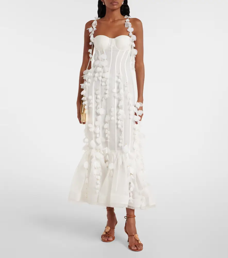 Zimmermann Dawning linen and silk midi dress | Thumbnail 2 Zimmermann Dawning linen and silk midi dress | Thumbnail 2
