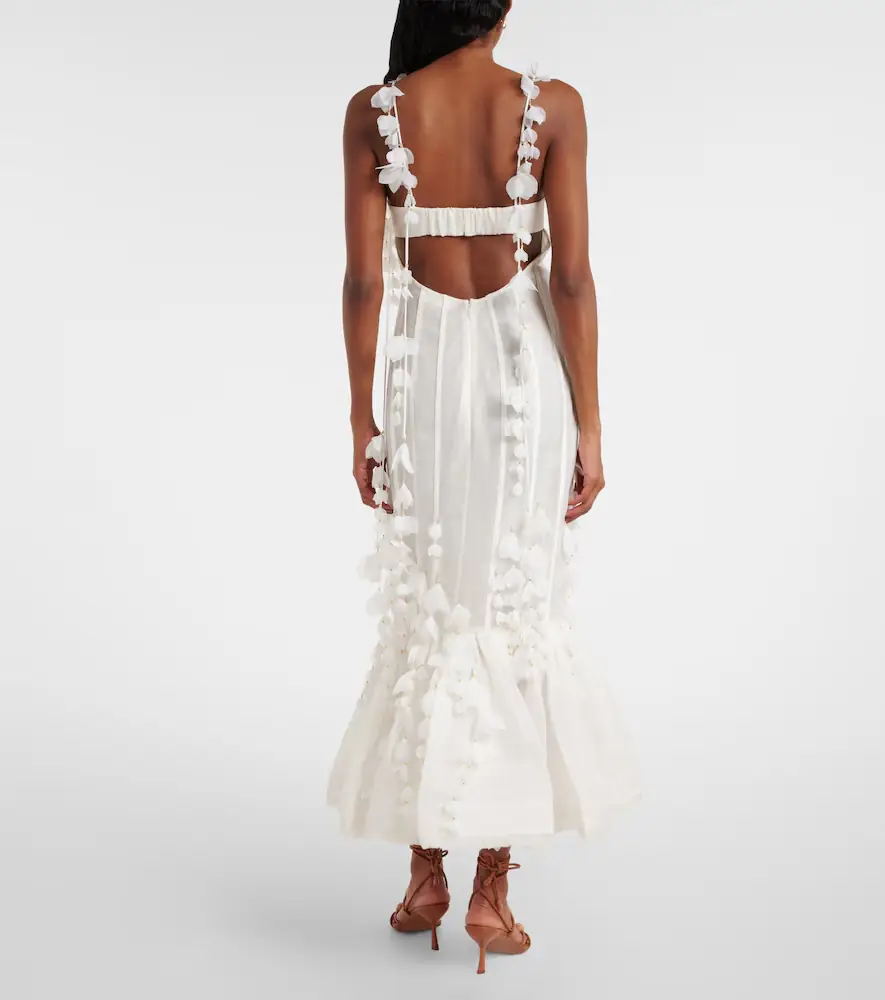 Zimmermann Dawning linen and silk midi dress | Thumbnail 5 Zimmermann Dawning linen and silk midi dress | Thumbnail 5