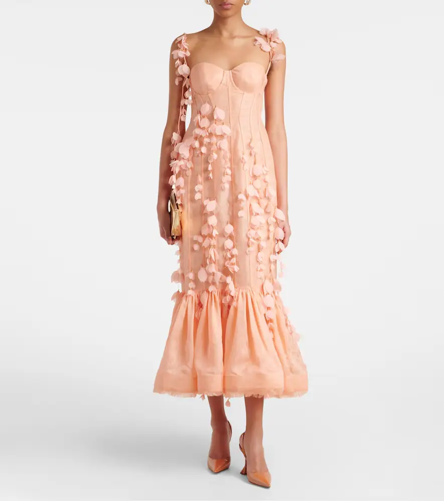 Zimmermann Dawning linen and silk midi dress | Thumbnail 3 Zimmermann Dawning linen and silk midi dress | Thumbnail 3