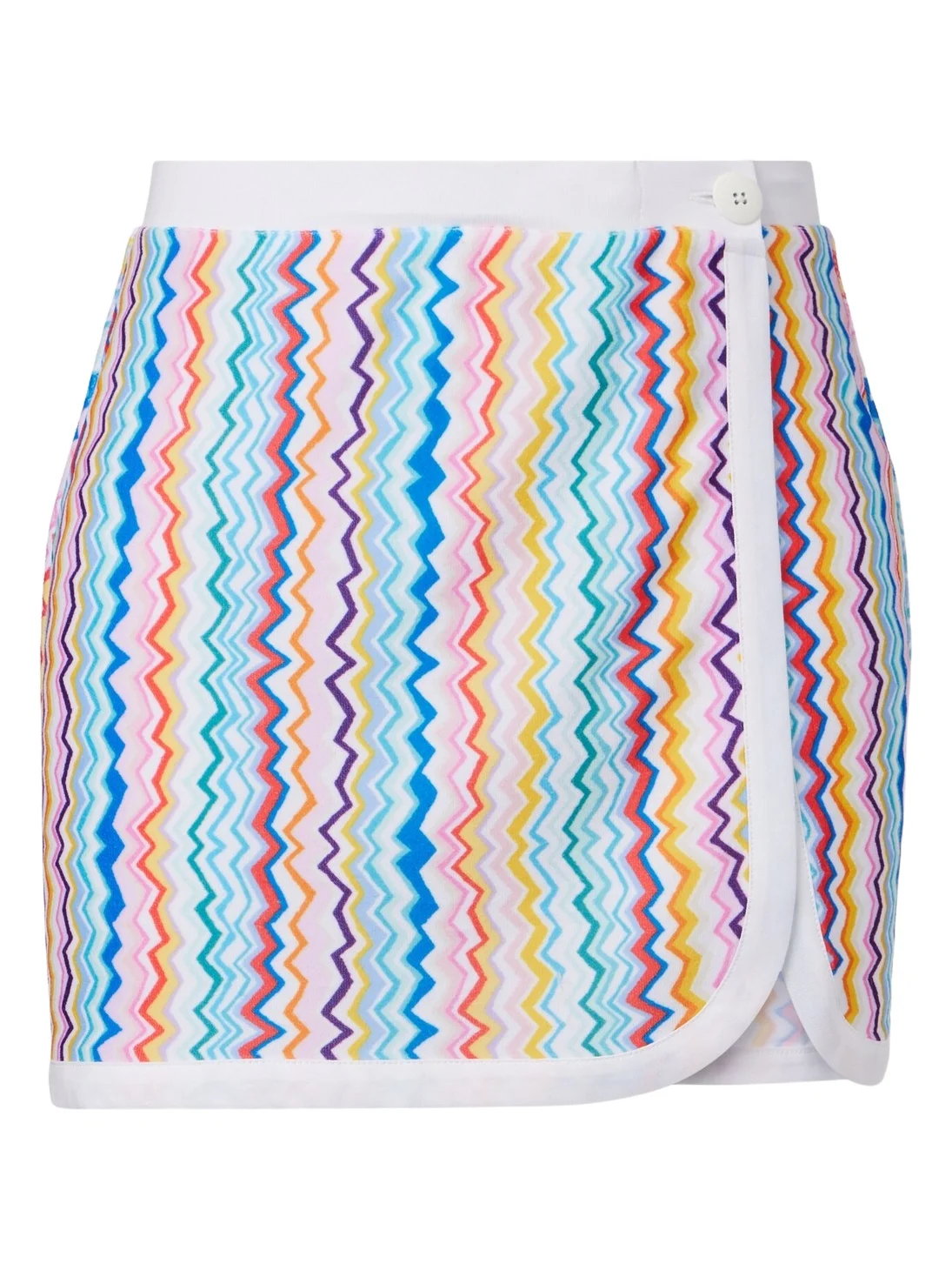 Zigzag printed terry jersey miniskirt