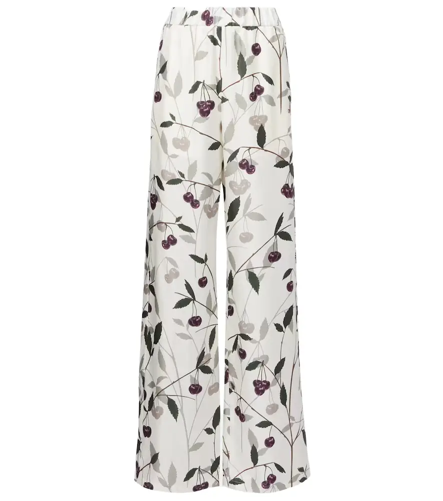 Stella McCartney Printed silk twill wide-leg pants | Image 1 Stella McCartney Printed silk twill wide-leg pants | Image 1