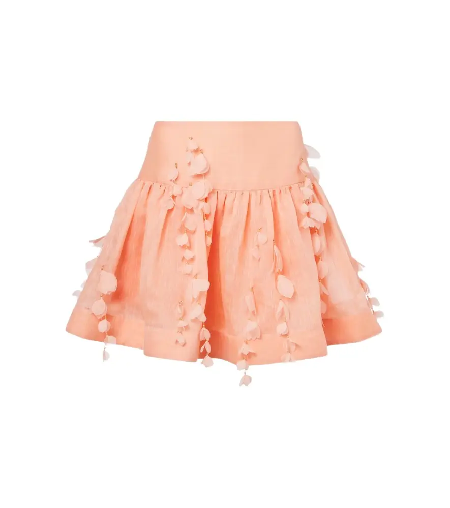 Zimmermann Dawning linen and silk miniskirt