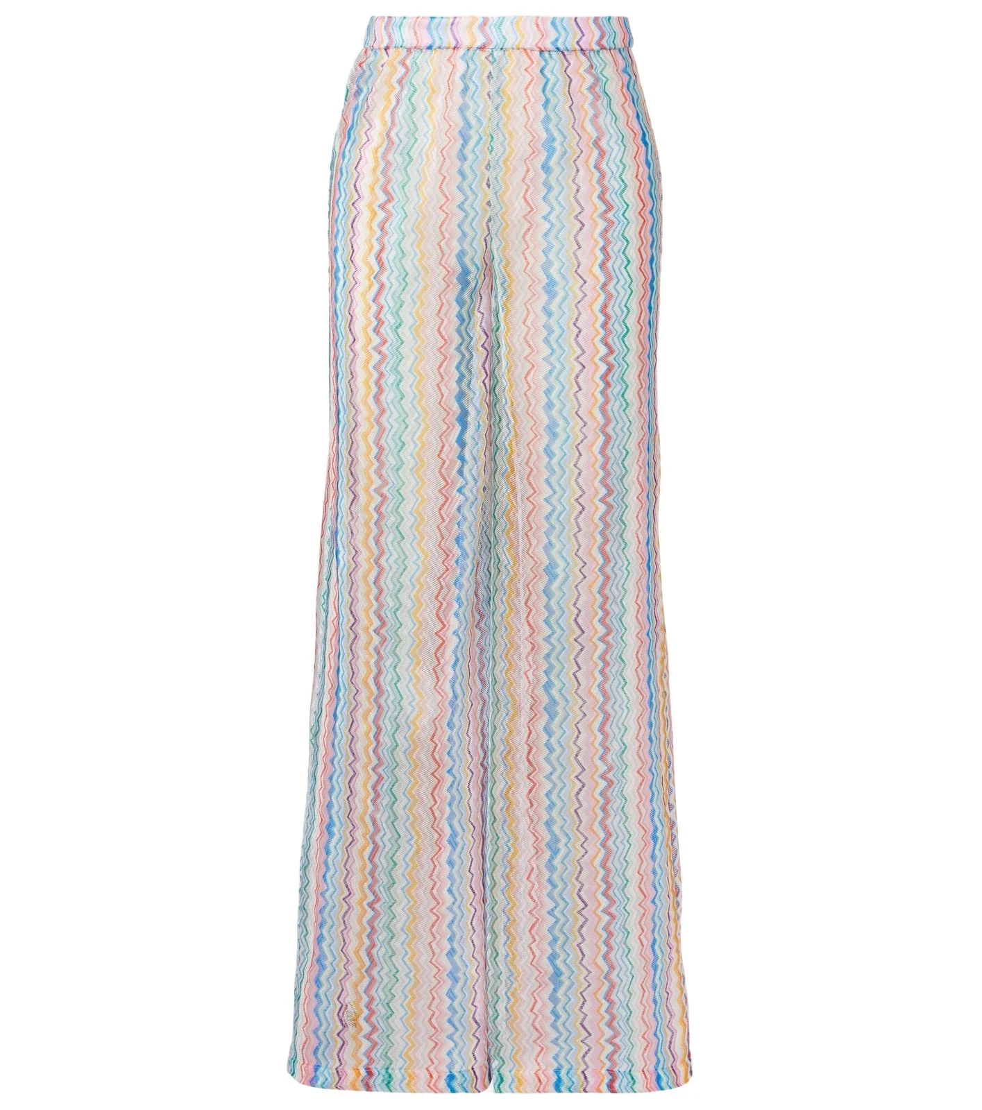 Zigzag sheer wide-leg pants