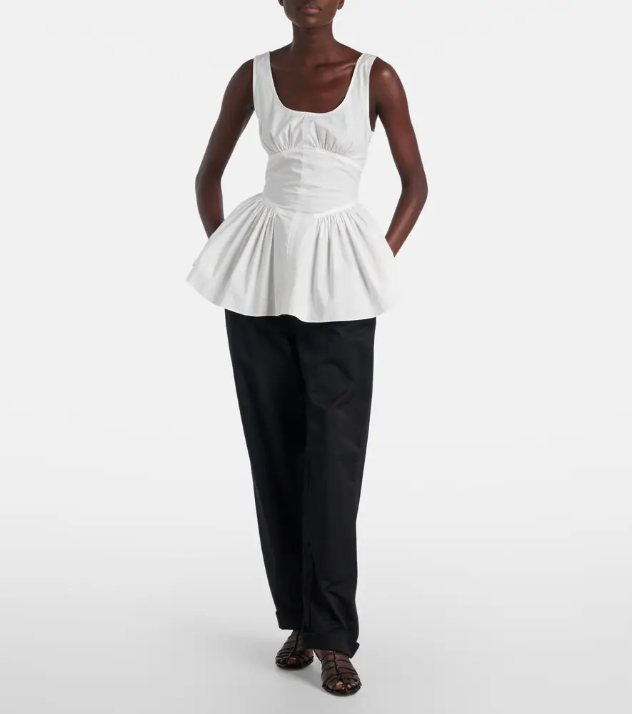 Proenza Schouler White Label Bader cotton-blend poplin top | Thumbnail 5