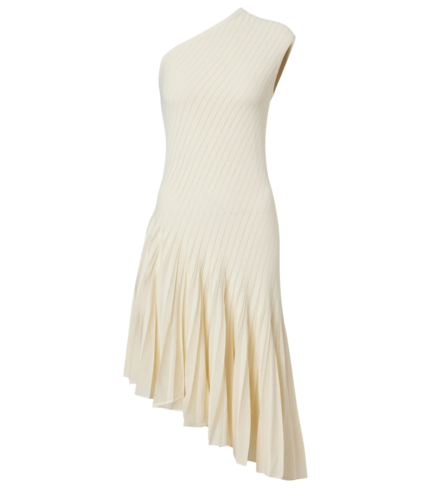 ALAÏA Asymmetric pleated crêpe midi dress ALAÏA Asymmetric pleated crêpe midi dress