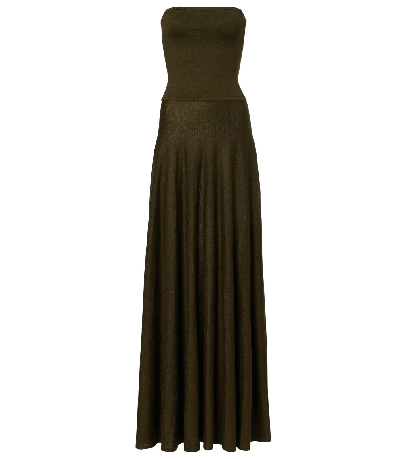 ALAÏA Linen-blend bustier dress