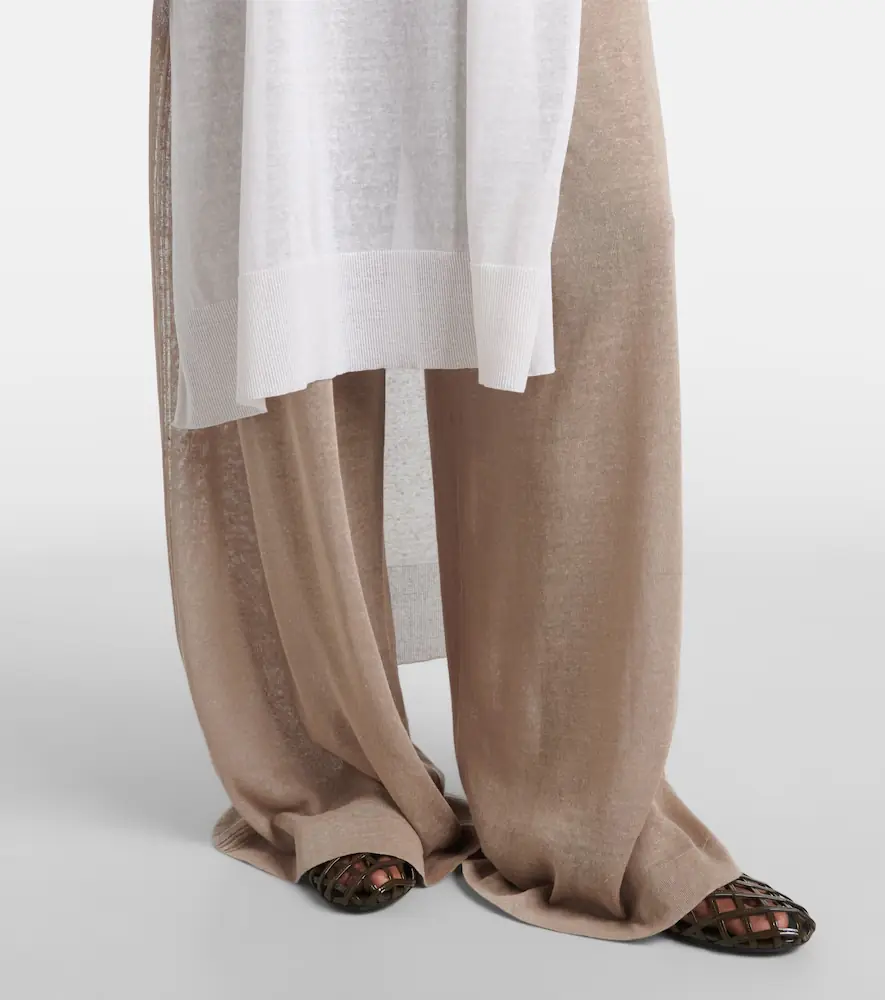 ALAÏA Linen and silk wide-leg pants | Thumbnail 3