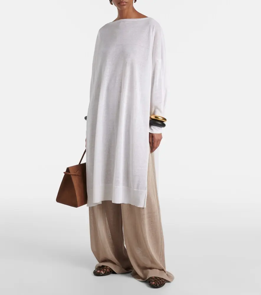 ALAÏA Linen and silk wide-leg pants | Thumbnail 5