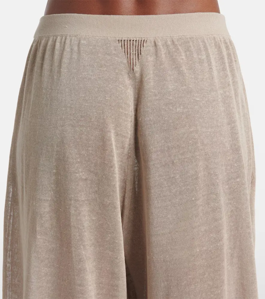 ALAÏA Linen and silk wide-leg pants | Thumbnail 6