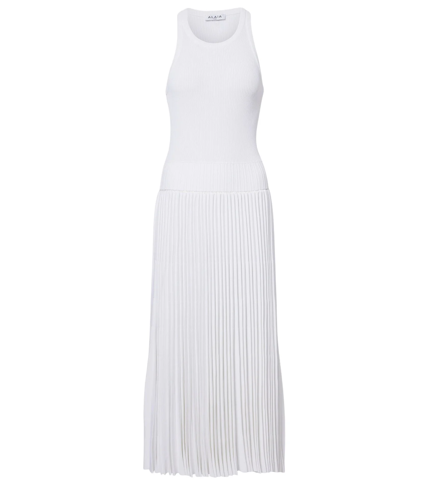 ALAÏA Pleated ribbed-knit midi dress ALAÏA Pleated ribbed-knit midi dress