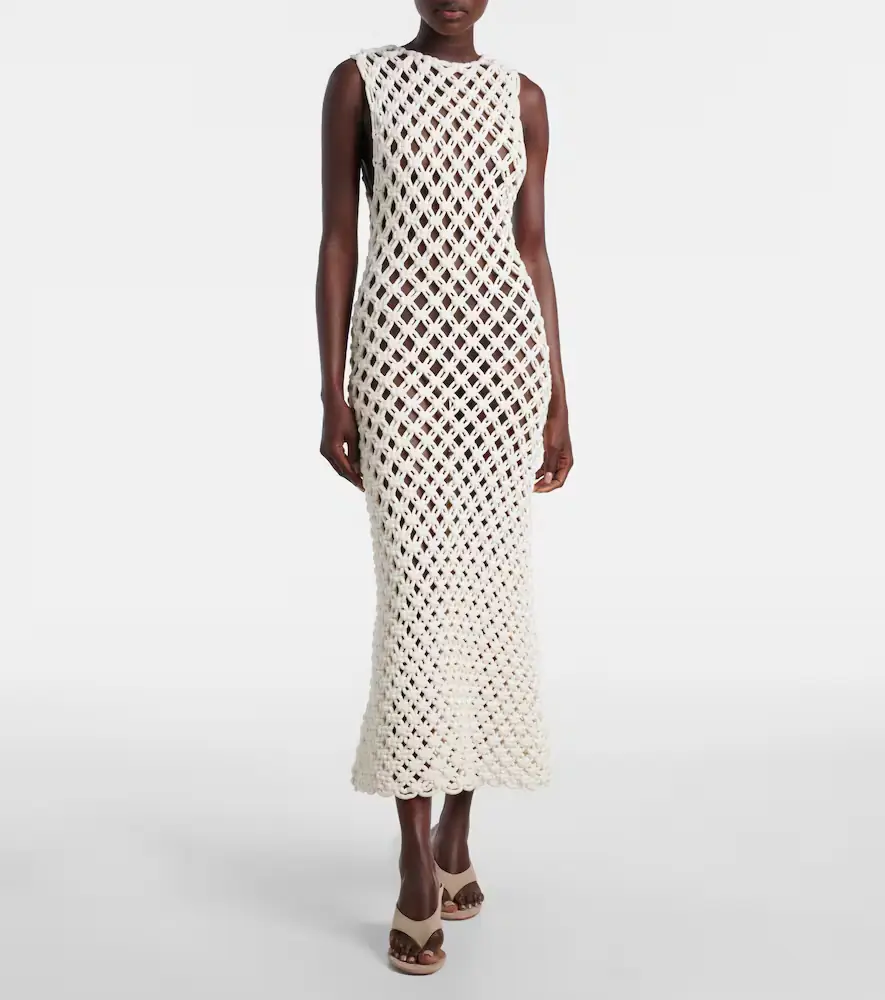 ALAÏA ALAÏA Open-knit cotton-blend maxi dress | Thumbnail 2