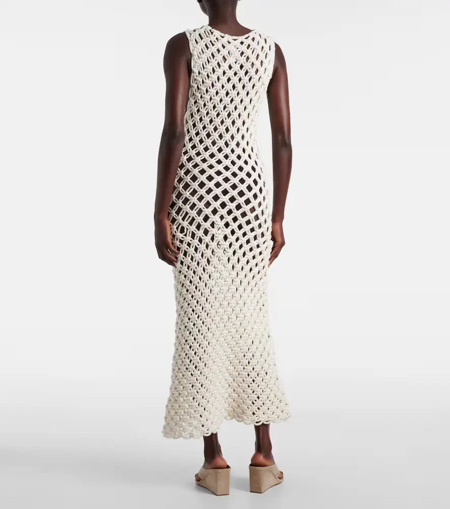 ALAÏA ALAÏA Open-knit cotton-blend maxi dress | Thumbnail 3