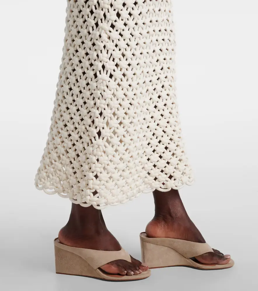 ALAÏA ALAÏA Open-knit cotton-blend maxi dress | Thumbnail 4