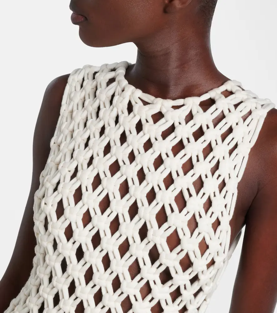 ALAÏA ALAÏA Open-knit cotton-blend maxi dress | Thumbnail 5
