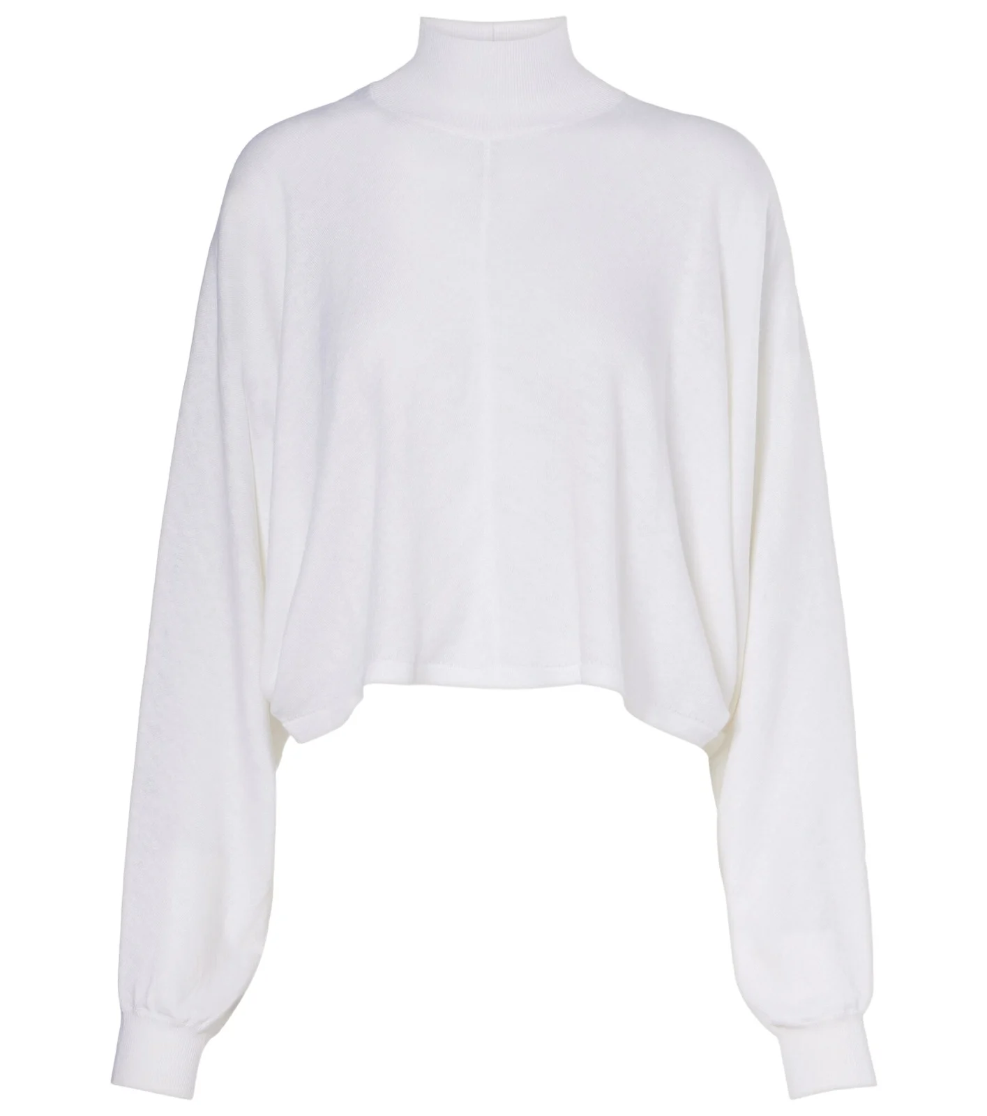 ALAÏA Cropped linen turtleneck sweater