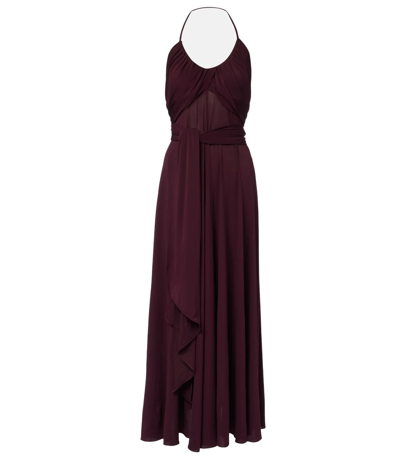 ALAÏA Draped halterneck jersey maxi dress ALAÏA Draped halterneck jersey maxi dress