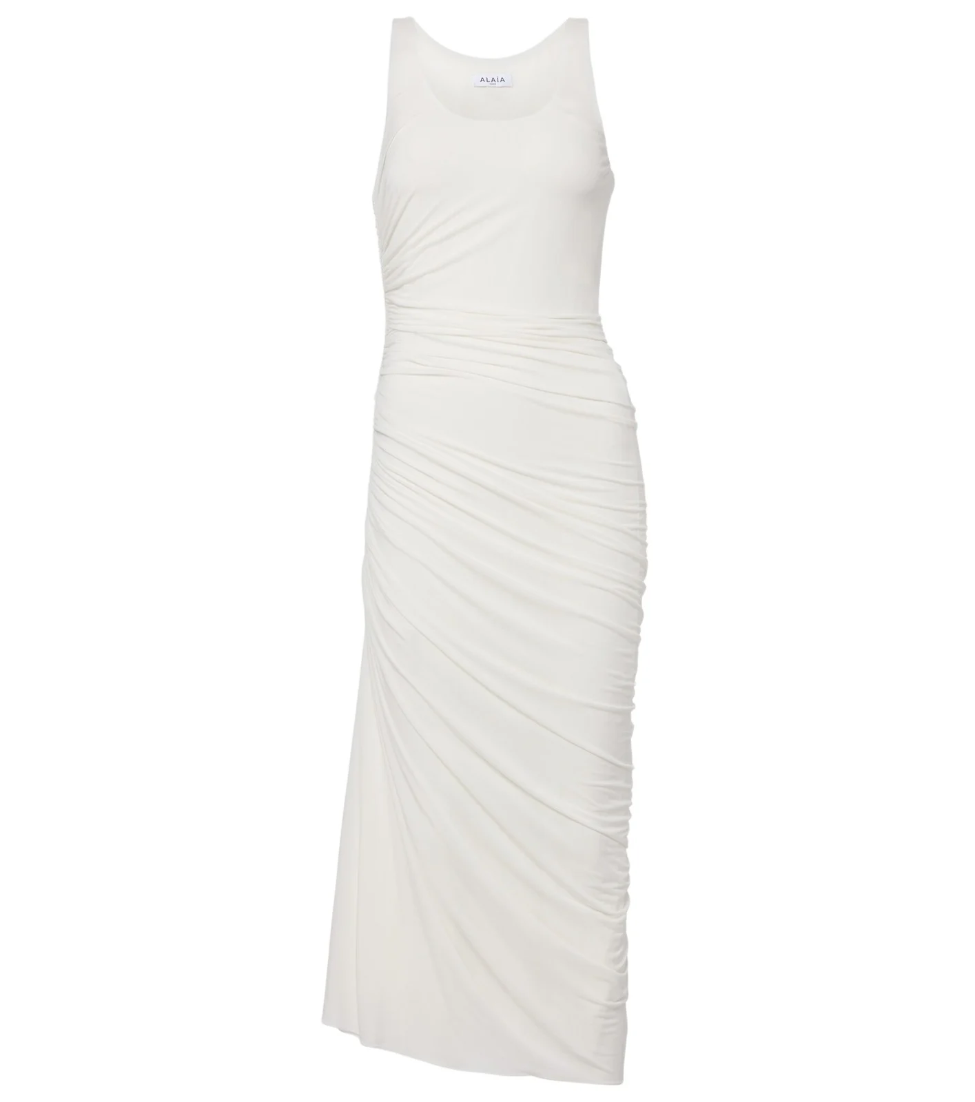 ALAÏA Asymmetric gathered jersey maxi dress ALAÏA Asymmetric gathered jersey maxi dress