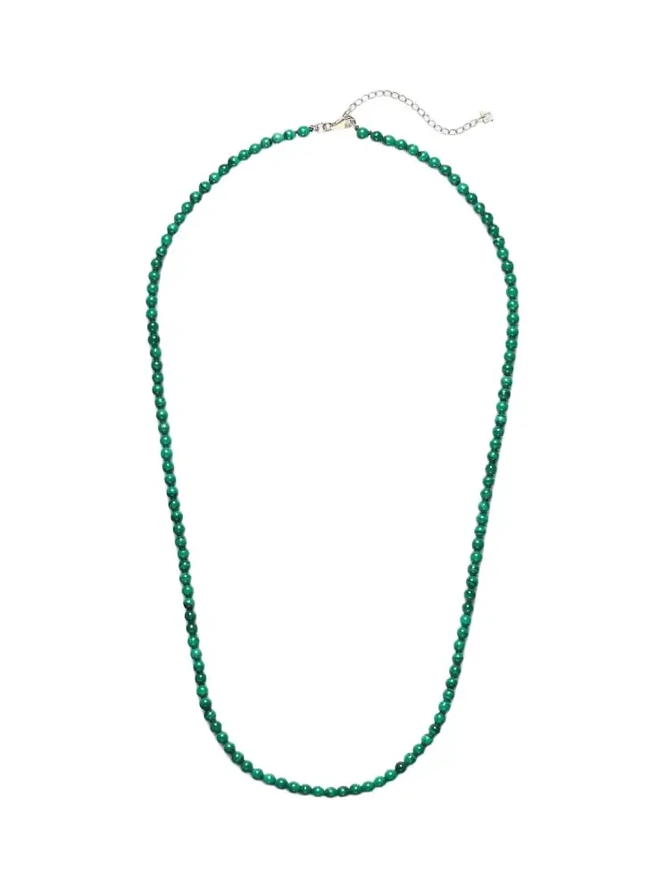 14kt gold beaded necklace with malachite 14kt gold beaded necklace with malachite