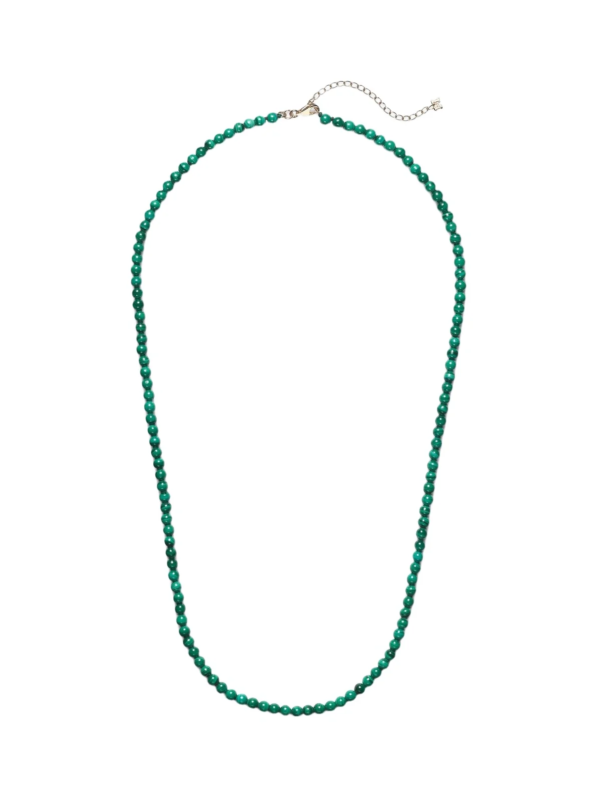 14kt gold beaded necklace with malachite 14kt gold beaded necklace with malachite