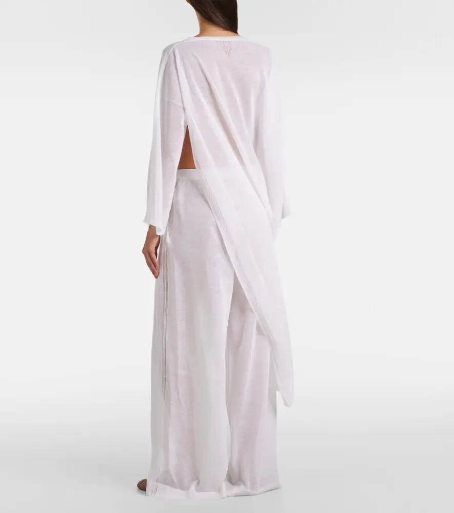 ALAÏA Linen and silk wide-leg pants | Thumbnail 3