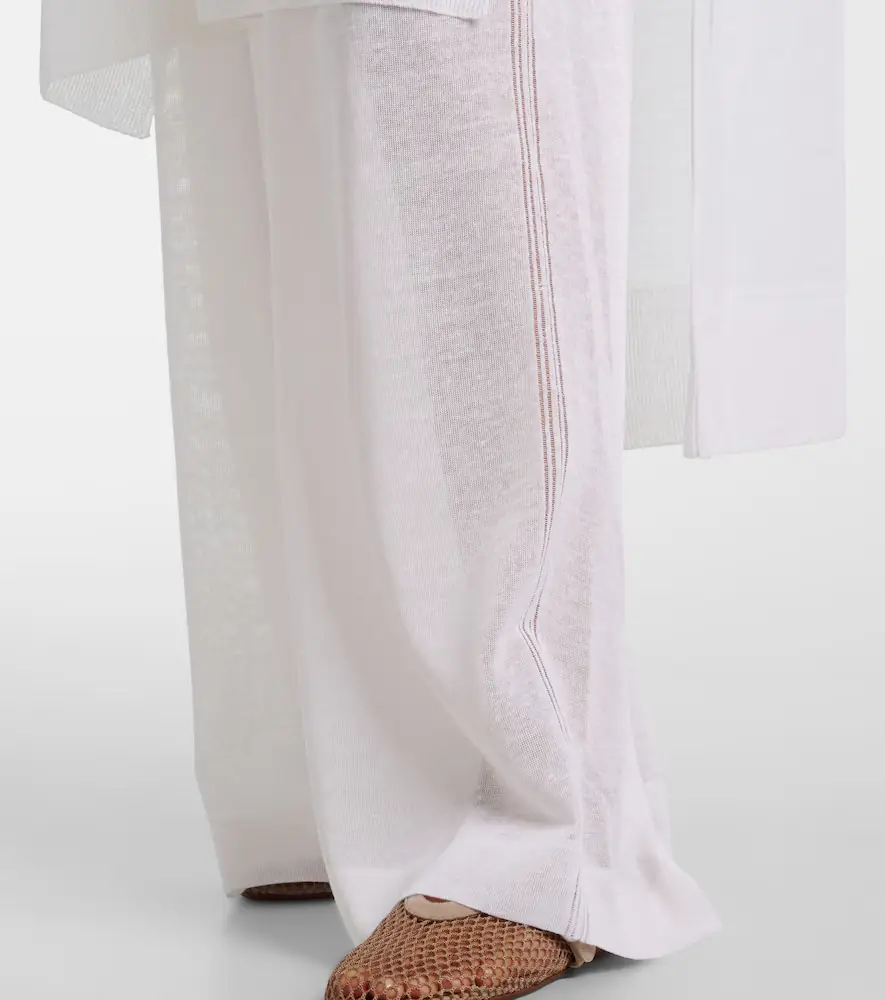ALAÏA Linen and silk wide-leg pants | Thumbnail 4