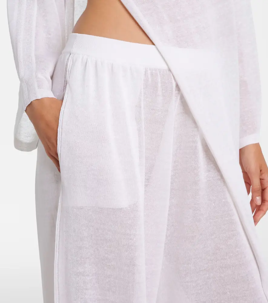 ALAÏA Linen and silk wide-leg pants | Thumbnail 5