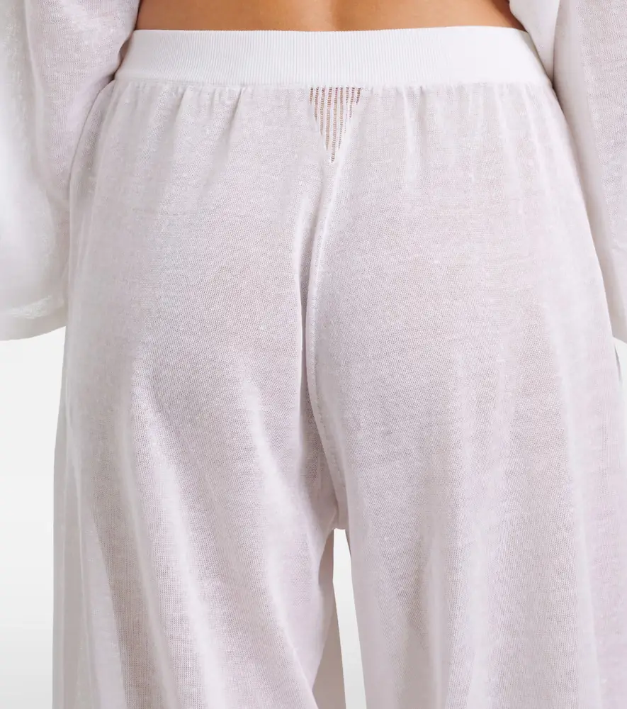 ALAÏA Linen and silk wide-leg pants | Thumbnail 6
