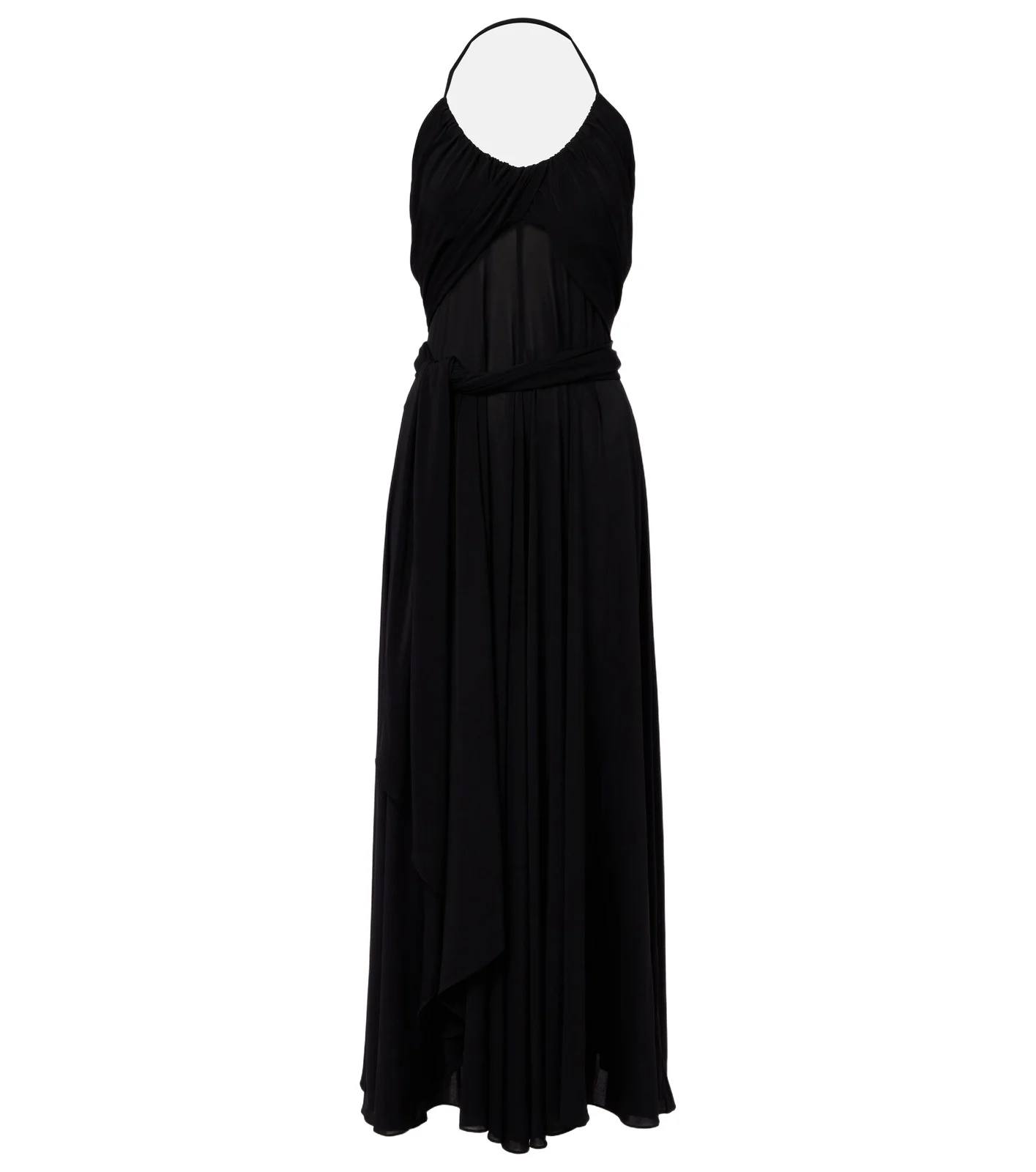 ALAÏA Cross draped gathered maxi dress