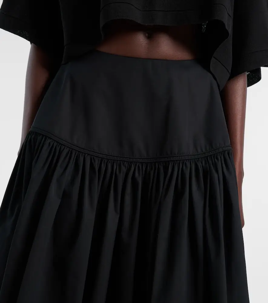 ALAÏA Gathered cotton poplin maxi skirt | Thumbnail 5