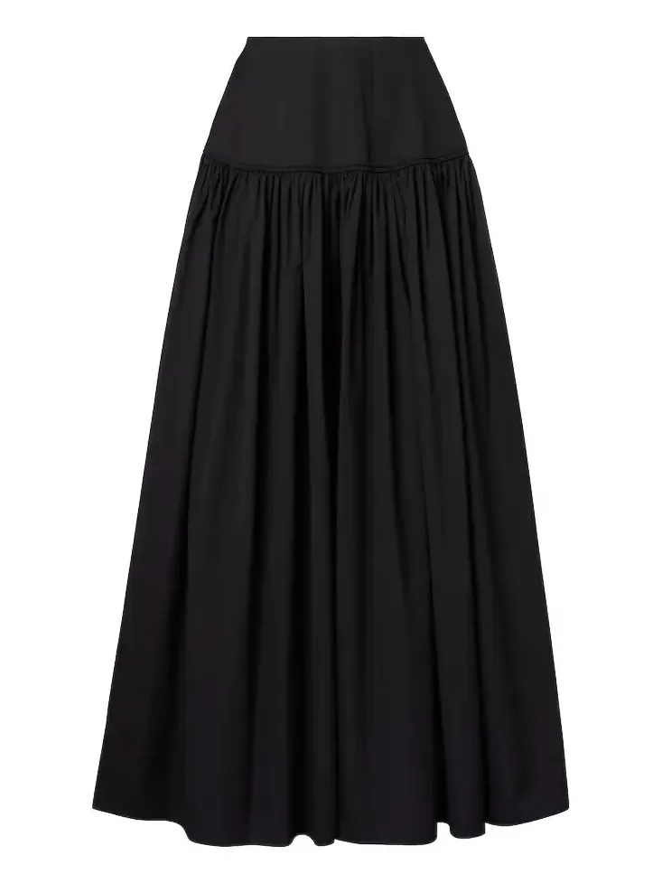 Alaïa Gathered cotton poplin maxi skirt Alaïa Gathered cotton poplin maxi skirt