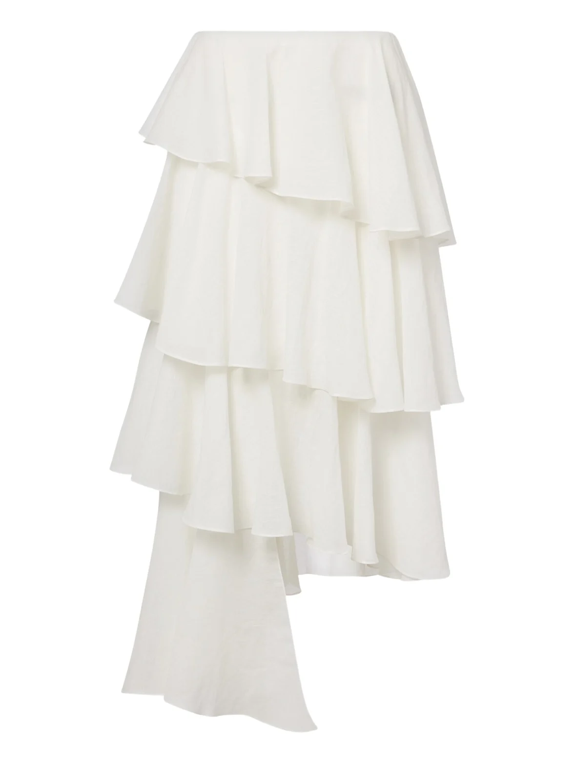 ALAÏA Asymmetric cotton and linen midi skirt