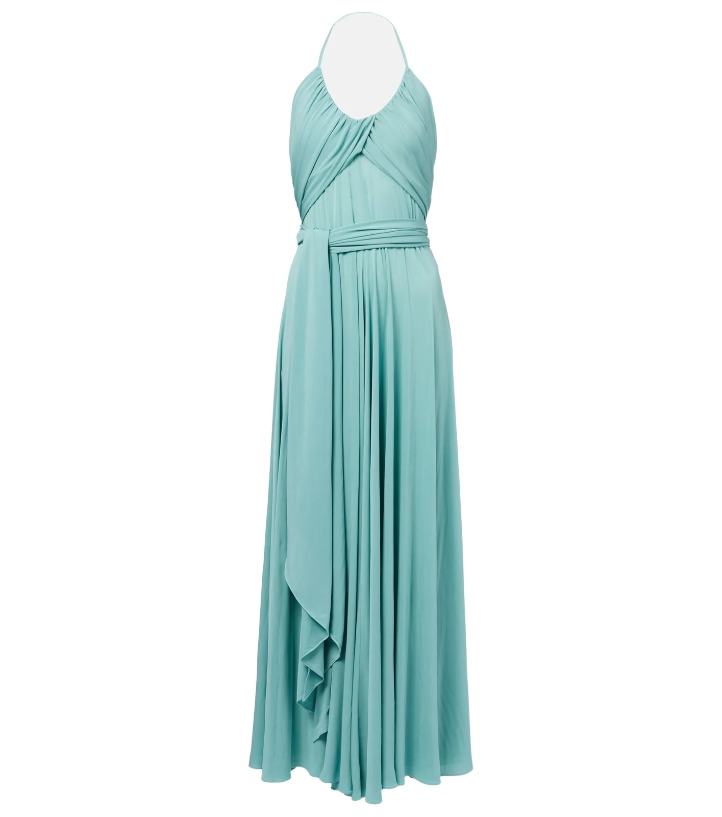 ALAÏA Draped halterneck jersey maxi dress