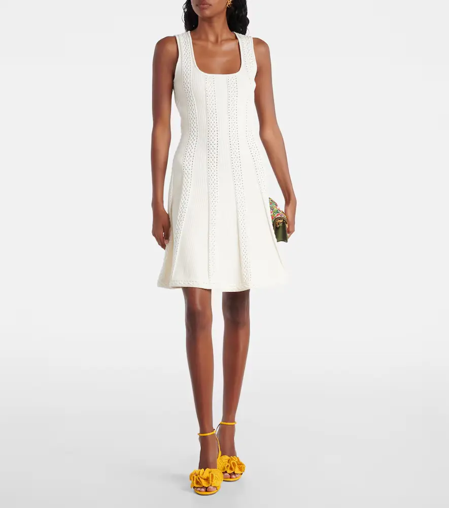 Oscar de la Renta Open-knit minidress | Thumbnail 2 Oscar de la Renta Open-knit minidress | Thumbnail 2