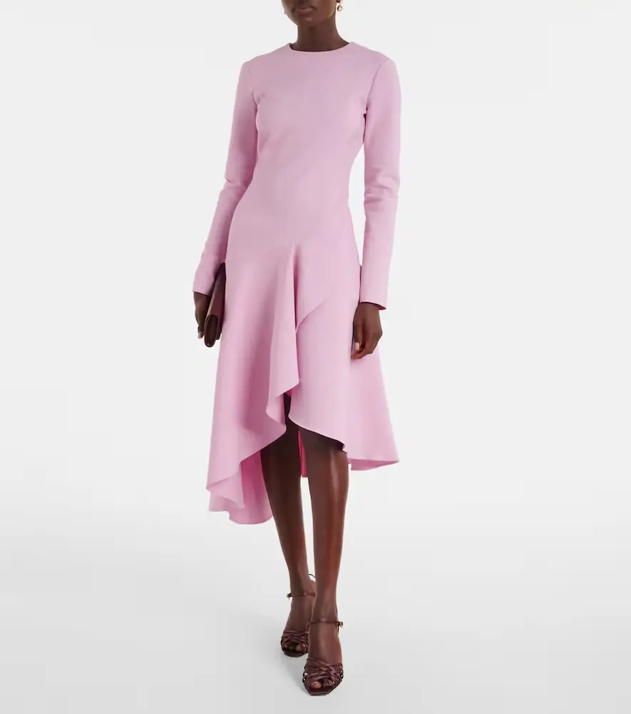 Oscar de la Renta Asymmetric wool-blend cocktail dress | Thumbnail 3 Oscar de la Renta Asymmetric wool-blend cocktail dress | Thumbnail 3